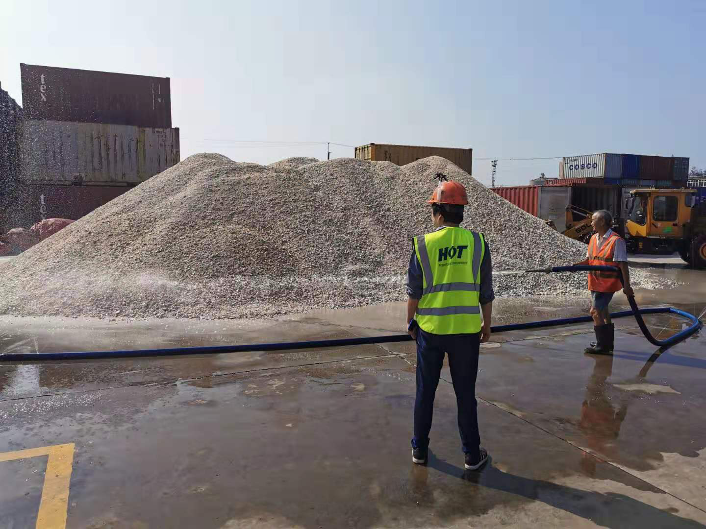 03-barite at yard_barite lump_white barite lump_super white barite__chemical barite_9X MINERALS